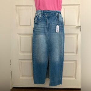 On Twelfth denim shirt asymmetrical size S, long, raw edge NWT